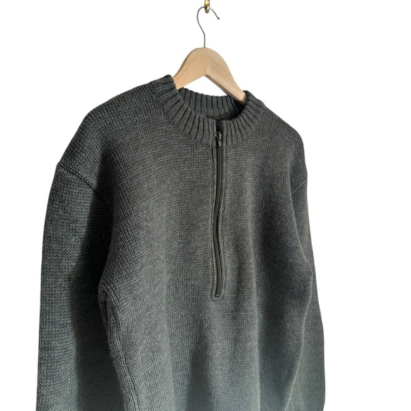 Vintage Swiss Army Wool Sweater Pullover Jumper Half-Zip 90s Genuine Size 48 - Picture 2 of 6
